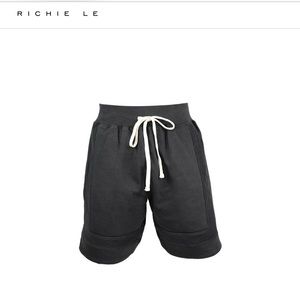 Richie Le French Terry Black Varsity Shorts SMALL